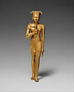 Ancient Egyptian statuette of Amun, 945–715&nbsp;BC, gold, Metropolitan Museum of Art