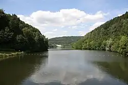 View of the dam from the lake