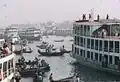 Sadarghat port on the Buriganga river is an important river transport hub