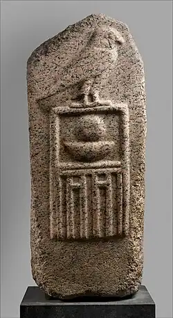 Stela of Raneb; c.&nbsp;2880&nbsp;BC; granite; height: 1 m, width: 41&nbsp;cm; Metropolitan Museum of Art (New York City)