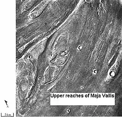 Streamlined islands seen by Viking showed that large floods occurred on Mars. Image is located in Lunae Palus quadrangle.