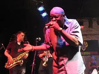 Minott performing at the 2008 Winnipeg Ska and Reggae Festival with JFK & The Conspirators