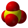 Ball-and-stick model of the sulfate anion