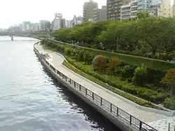 View of the park from top of Kototoi Bridge.