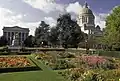 Sunken garden outside the conservatory (looking south towards Insurance Building and State Capitol)