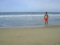 Surfer in a local beach