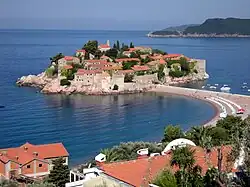 A view of Sveti Stefan, Montenegro