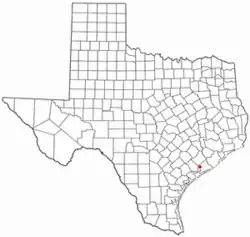 Location of Blessing, Texas