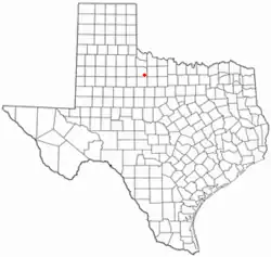 Location of Munday, Texas