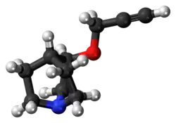Ball-and-stick model of the talsaclidine molecule