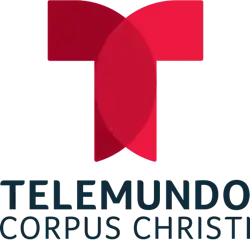 The Telemundo network logo, a T composed of two symmetrical pieces, with "Telemundo" and "Corpus Christi" in dark gray on consecutive lines.