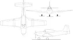 3-view line drawing of the Temco Model 58