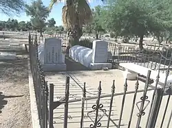 The grave site of Kang Chhun Heang (1932–1987) and her son Leng Chiv (1950–1990). The Chinese pioneers are buried in sec. G.