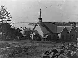 The temporary St Paul's building, in the 1880s.