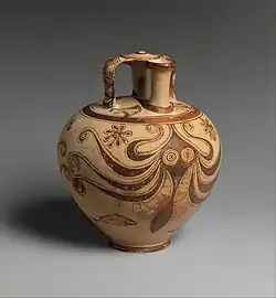 Stirrup jar with octopus; circa 1200-1100 BC; terracotta; height: 26&nbsp;cm, diameter: 21.5&nbsp;cm; Metropolitan Museum of Art