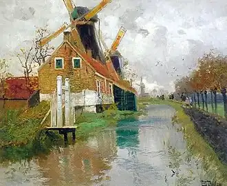 Landschap met molen, Holland 1892
