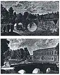 Spendlowe Lamborn's late-18th-century engravings of the Old Bridge at King's College and Trinity College Bridge