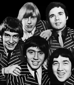 The Easybeats in 1966. Clockwise from left: Dick Diamonde, Harry Vanda, Snowy Fleet, George Young and Stevie Wright.
