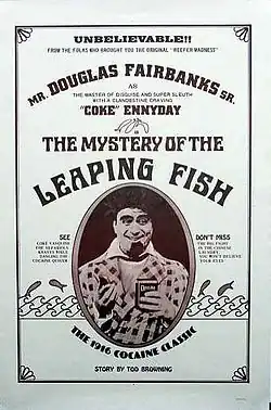 Vintage movie poster showing Douglas Fairbanks in detective costume
