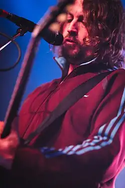 McCabe performing with The Zutons in 2024