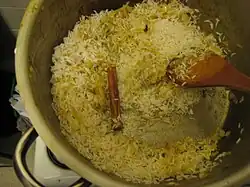 Step 2—Ghee rice, frying the rice