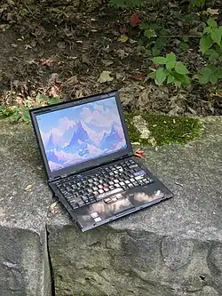 A Lenovo ThinkPad X301 running Windows 7