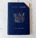 Third type of New Zealand passport which superseded the 'Dominion of New Zealand' type 2. Used through the 1950s and 1960s and replaced in 1973.