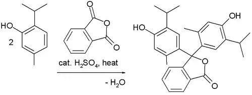 Friedel–Crafts synthesis of thymolphthalein