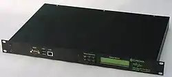 Black box with green screen and buttons