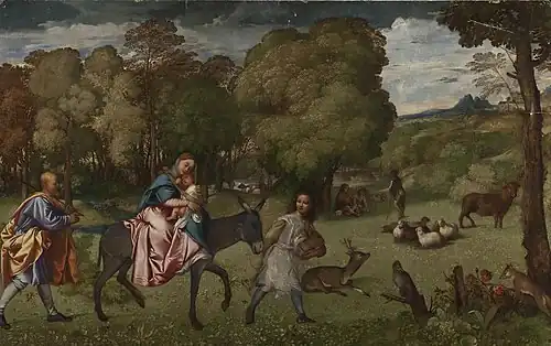 The Flight into Egypt, by Titian, 1508, The State Hermitage Museum, Saint Petersburg