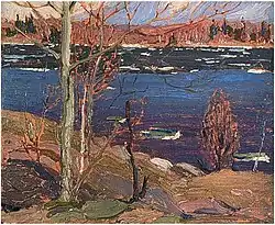 Tom Thomson's painting The Opening of the Rivers Sketch for Spring Ice