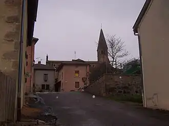 The church and surroundings in Trambly