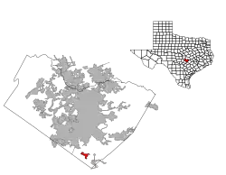 Location of Creedmoor, Texas