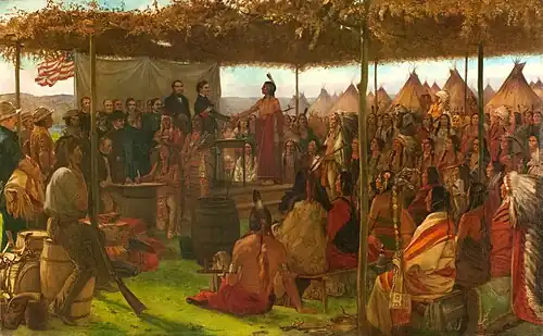 Treaty of Traverse des Sioux, by Francis D. Millet