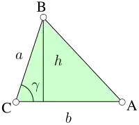 Three edges AB, BC, and CA, each between two vertices of a triangle.