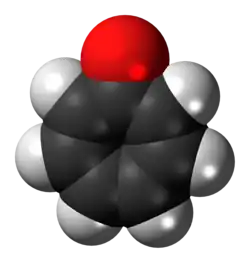 Space-filling model of tropone