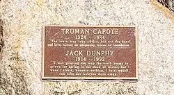Truman Capote and Jack Dunphy stone at Crooked Pond in the Long Pond Greenbelt in Southampton, New York