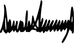 Donald J. Trump stylized autograph, in ink