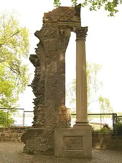 A column from the palace is located on Schwanenwerder island in Berlin, Germany