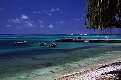 A jetty and beach at Funafuti atoll