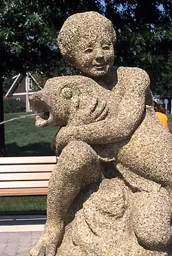 Two Boys with Dolphins (ca. 1920), Oregon, Illinois