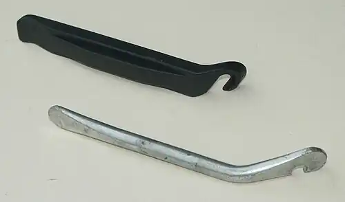 Metal and plastic tire levers