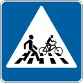Pedestrians and Cyclist crossing crossing (placed on left side of road)