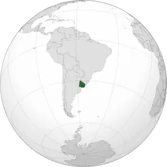 Map showing Uruguay