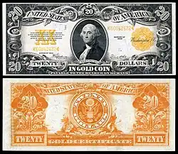 $20 Gold Certificate, Series 1922, Fr.1187, depicting George Washington
