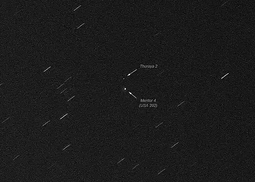 USA-202 and the nearby commercial geostationary satellite Thuraya&nbsp;2