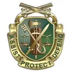 Regimental Insignia of the United States Military Police Corps.