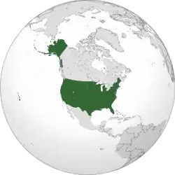 Location of United States of America
