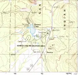 1988 USGS map excerpt showing Seneca area