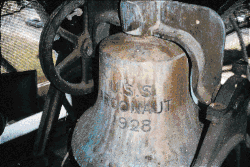The ship's bell of USS&nbsp;Argonaut – lost in combat in 1943 – is in the chapel's steeple